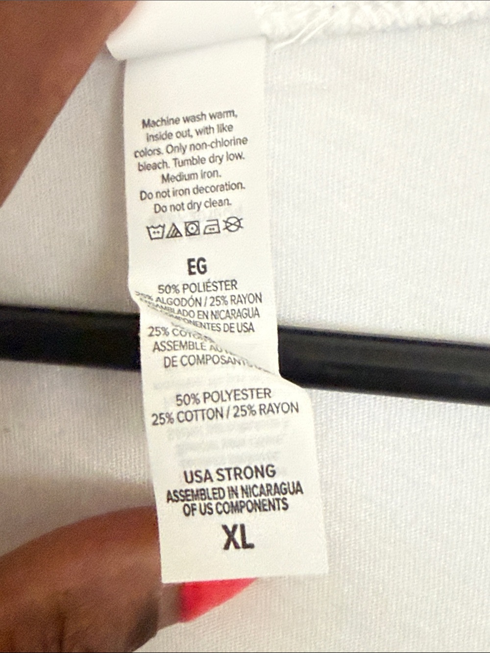 Abella White Crew Neck Tee - Bella+Canvas Tag Visible - Picture 3 of 5